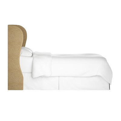  Tufted Woven Upholstered Wingback Headboard - Skyline Furniture