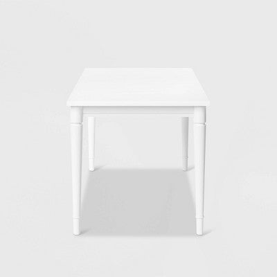  72" Cambridge Farmhouse Fully Painted Turned Leg Rectangular Dining Table White - Threshold™