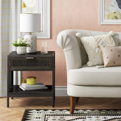  Minsmere Caned Accent Table With Drawer - Threshold™