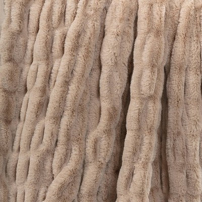  50"x60" Ruched Faux Rabbit Fur Throw Blanket - Threshold™