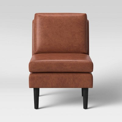  Gelbin Faux Leather Slipper Chair With Wood Legs - Threshold™