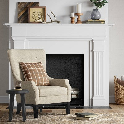 Woodland Carved Wood Accent Table - Black - Threshold