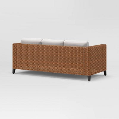  Brookfield Steel Wicker Patio Sofa - Light Brown - Threshold™