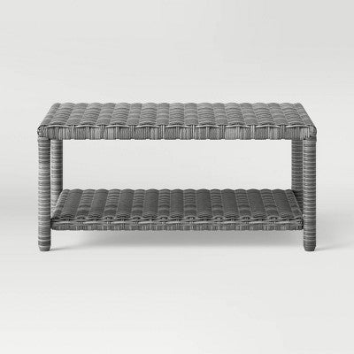  Monroe Wicker Patio Coffee Table - Gray - Threshold™