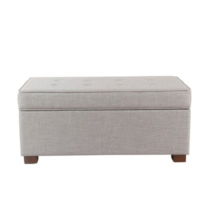  Shelton Tufted Top Storage Ottoman - Gray - Threshold™: Upholstered Rectangular Furniture With Lid