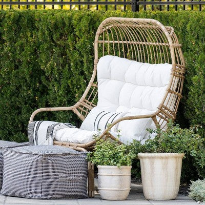  Wicker & Metal Outdoor Patio Chair, Egg Chair Natural - Threshold™ Designed With Studio McGee