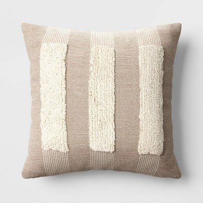  Textural Woven Striped Square Throw Pillow - Threshold™