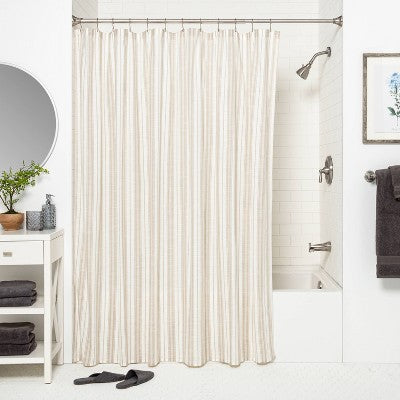  72" Rust Proof Stainless Steel Two-Way Mount Taper Finial Shower Curtain Rod Nickel - Threshold™