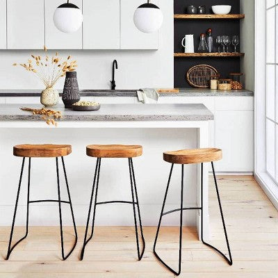  Hull Low Back Barstool Wood/Metal - Threshold