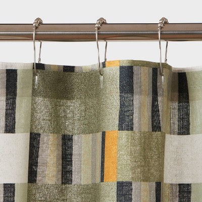  Modern Geo Shower Curtain Green - Threshold™