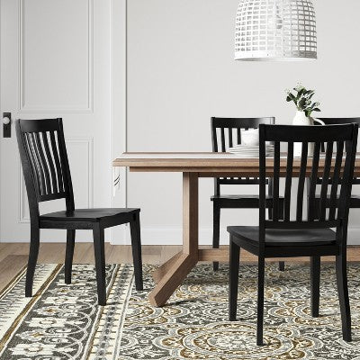  2pk Holden Slat Back Dining Chair Black - Threshold™