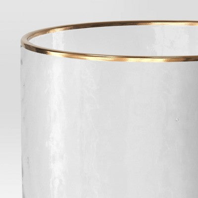  10.15oz Stemmed Winewith Hammered And Gold Rim Threshold™