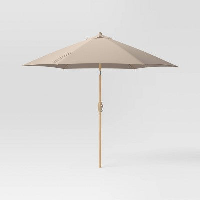 9'x9' Market Patio Umbrella - Light Wood Pole - Threshold™