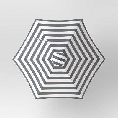  9' Round Cabana Stripe Outdoor Patio Market Umbrella With Black Pole - Threshold™