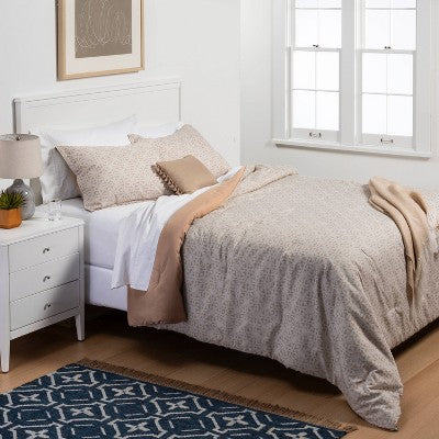  5pc Printed Geo Comforter Set Assorted Beiges - Threshold™