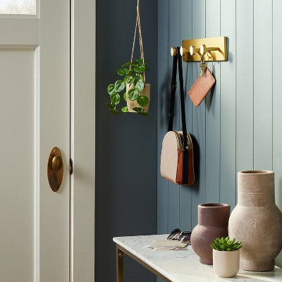  Metal And Faux Marble 4 Hooks Gold - Threshold™