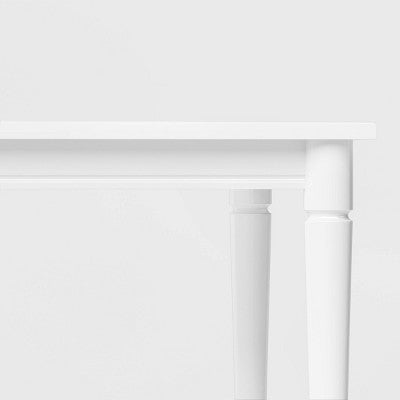  72" Cambridge Farmhouse Fully Painted Turned Leg Rectangular Dining Table White - Threshold™
