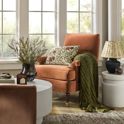  Mercer Rolled Upholstered Armchair With Casters - Threshold™ Designed With Studio McGee