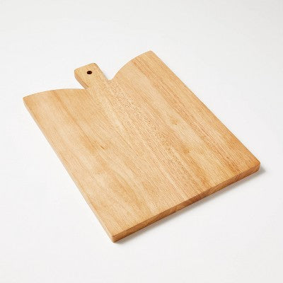  Angled Paddle Serving Board Brown - Threshold™ Designed With Studio McGee: Rubberwood Tray With Handles, FSC Certified