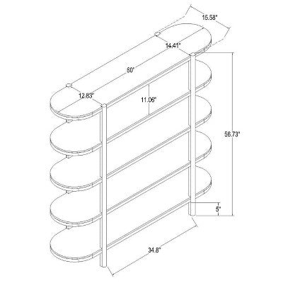  57" Portola Hills 5 Shelf Horizontal Bookcase - Threshold™ Designed With Studio McGee