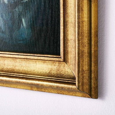  11" X 14" Floral Arrangement Framed Wall Canvas Gold/Navy - Threshold™ Designed With Studio McGee