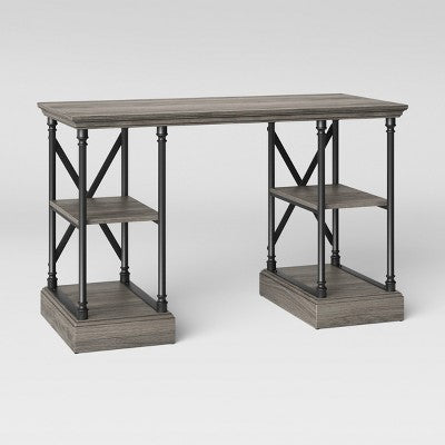  Conway Wood Writing Desk With Storage Gray - Threshold™