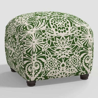  Poppy Ottoman In Damask - Skyline Furniture