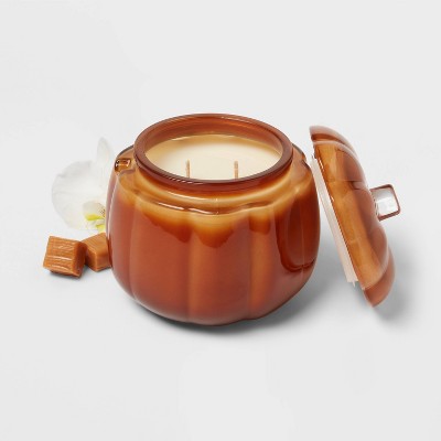  Lidded Glass Pumpkin Jar Candle - Threshold™
