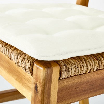  2pk Temescal Valley Wood And Woven Dining Chairs With Cushion Cream - Threshold™ Designed With Studio McGee