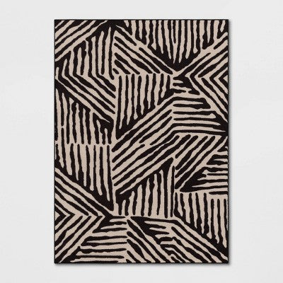  Abstract Lines Rug Black/Tan - Threshold™