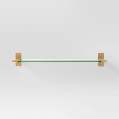  18" Glass And Brass Shelf Gold - Threshold™