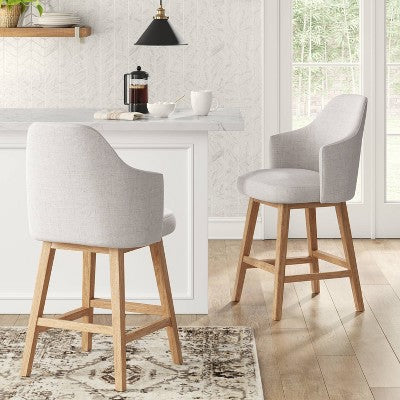  Kinston Swivel Curved Back Upholstered Counter Height Barstool - Threshold™