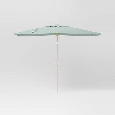  10'x6' Rectangular Market Patio Umbrella - Light Wood Pole - Threshold™