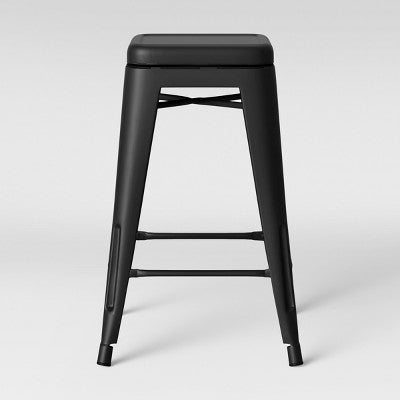  Set Of 2 Carlisle Backless Swivel Counter Height Barstool Matte Black - Threshold™