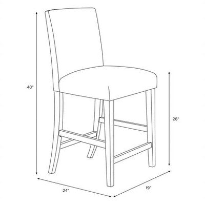  25" Velvet Parsons Counter Height Barstool Wood - Threshold™