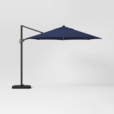  11'x11' Offset Solar Patio Umbrella - Black Pole - Threshold™