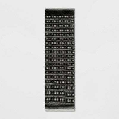  2'x7' Hand Woven Cotton/Wool Runner Black - Threshold™