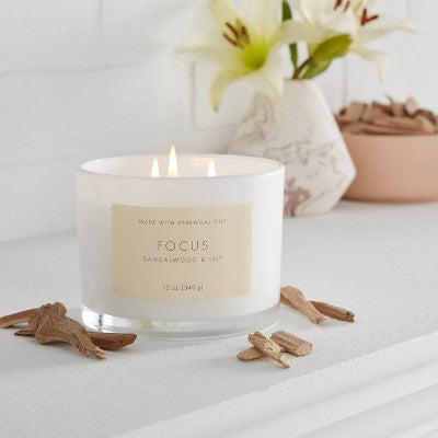  Wood Lidded Glass Wellness Focus Candle - Threshold™