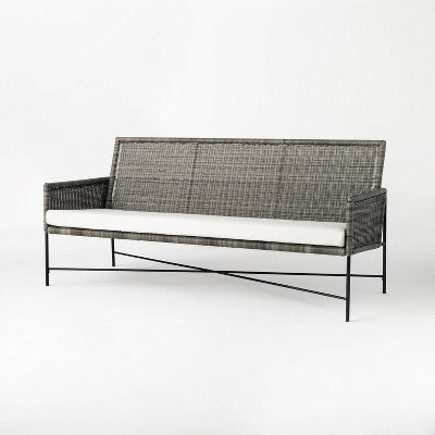  Wicker & Metal X Frame Patio Sofa - Gray - Threshold™ Designed With Studio McGee