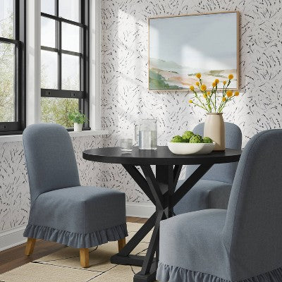  Rounded Back Slipcovered Dining Chair With Ruffle - Threshold™