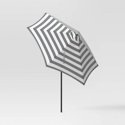  9' Round Cabana Stripe Outdoor Patio Market Umbrella With Black Pole - Threshold™