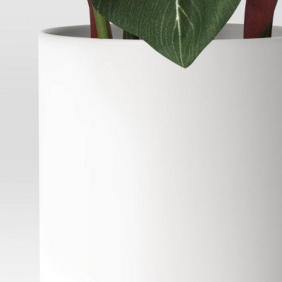  Artificial Potted Leaf In Modern Ceramic Pot Dark - Threshold™: Faux Philodendron, Indoor Decor, Stoneware Base