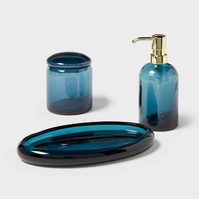  Colored Glass Bath Tray Blue - Threshold™