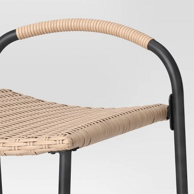  Popperton 2pk Arched Wicker Bar Height Patio Chairs, Outdoor Furniture - Black - Threshold™ Designed With Studio McGee