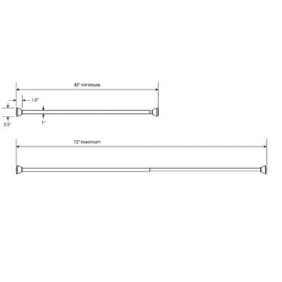  72" Half Moon Dual Mount Shower Rod - Threshold™