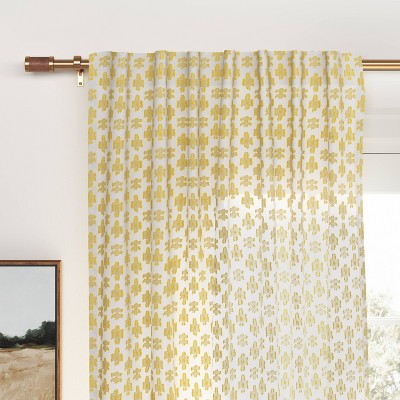  Faux Leather Cylinder Plated Curtain Rod Brass - Threshold™