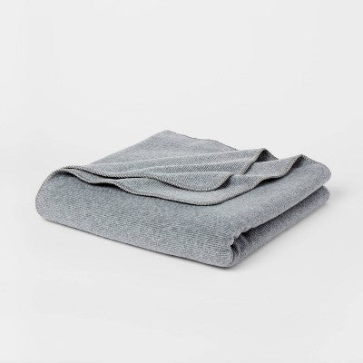  60"x80" Ribbed Faux Wool Bed Throw Blanket - Threshold™