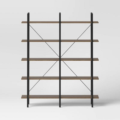 72" Banks 5 Shelf H Frame Bookcase Brown - Threshold™
