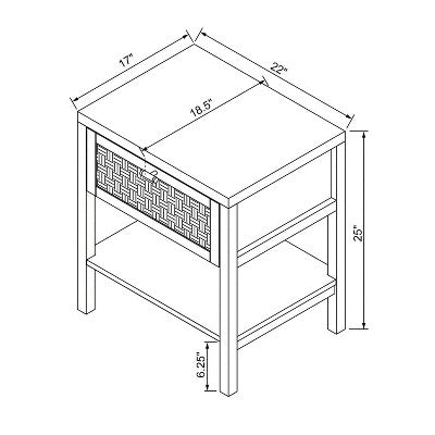  Palmdale Nightstand Woven 1 Drawer Natural - Threshold™ Designed With Studio McGee