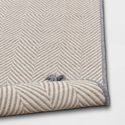  5' X 7' Herringbone Outdoor Rug Ivory/Cashmere Gray - Threshold™ Designed With Studio McGee